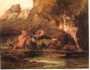 William Bell Scott Ariel and Caliban by William Bell Scott oil on canvas